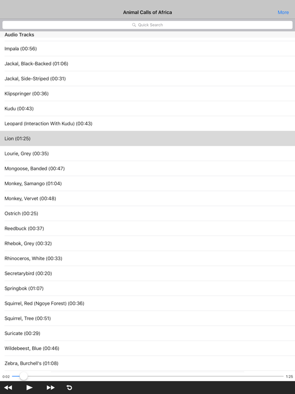 Screenshot #2 for Animal Calls of Africa