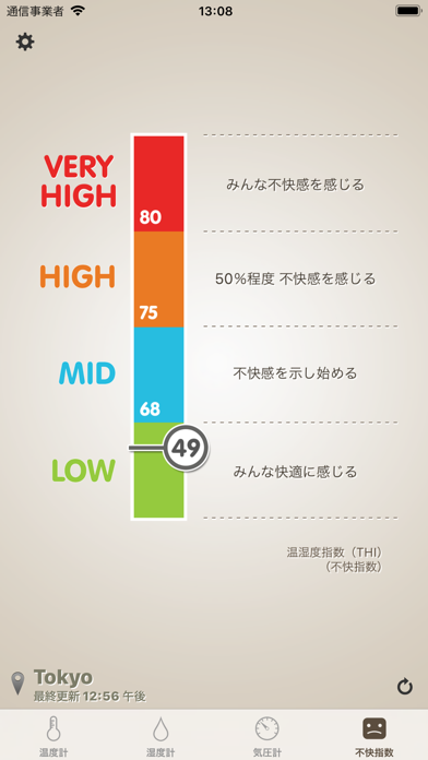 温湿度計 (体感温度,気圧計,不快指数)のおすすめ画像4