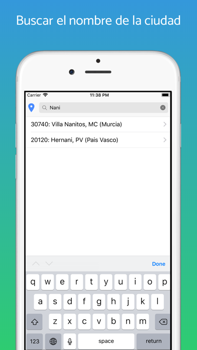 Screenshot 1 of Postcode of Spain App
