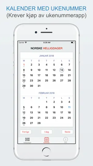 Скриншот Norske Helligdager на iPhone 5