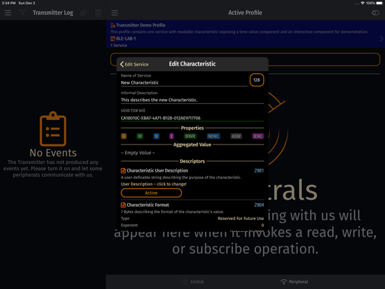 BLE Laboratory Pro iPad screenshot