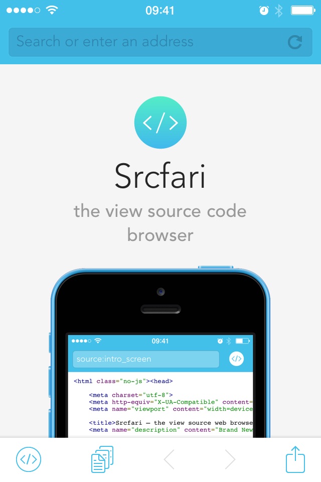 Srcfari: view html source code screenshot 4