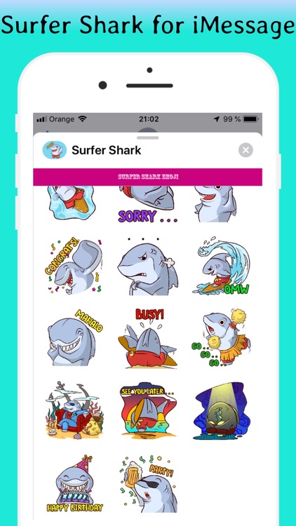 Surfer Shark for iMessage