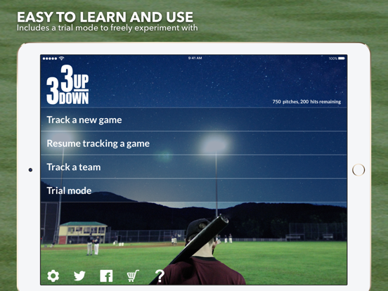 3 Up 3 Down hit & pitch tracker for baseball iPad screenshot 4 - Sports app