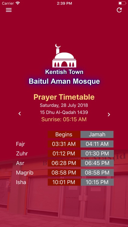 Prayer Timetable KTBAM