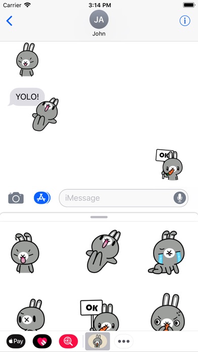 Grey Bunny Animated Stickers screenshot 3