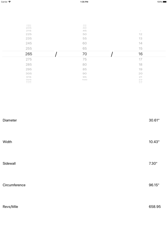 Screenshot #4 pour TireSizer Tire Size Calculator