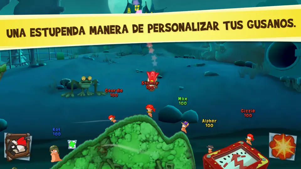 Captura de pantalla de Worms3 en iPhone 5