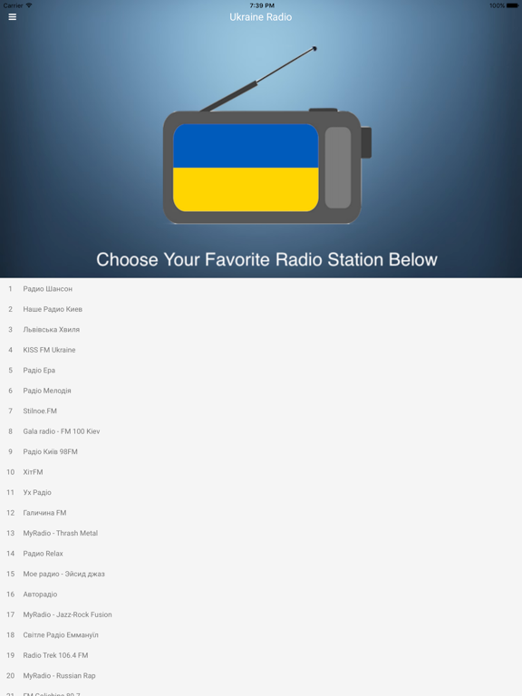 Ukraine Radio Station FM iPad screenshot 4 - Music app