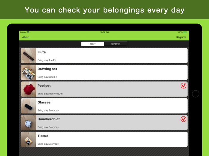 What To Bring - checklist