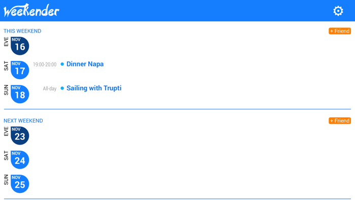 Weekender - Weekend Calendar