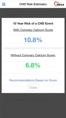 MESA Risk Score screenshot 2