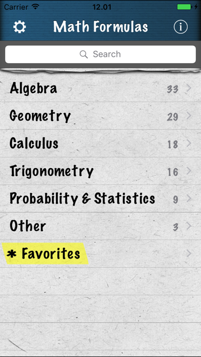 Screenshot #1 pour Math Formulas - Ref. Guide