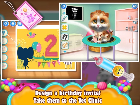 Fluffy Pets Birthday Party Fun iPad screenshot