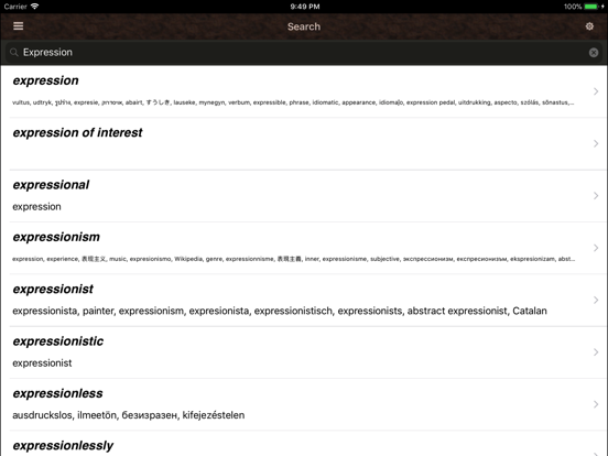 Grand Tour Dictionary English iPad screenshot 1 - Education app