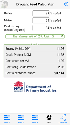 Drought Feed Calculator screenshot 2