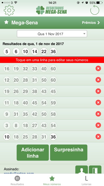 Resultados Megasena