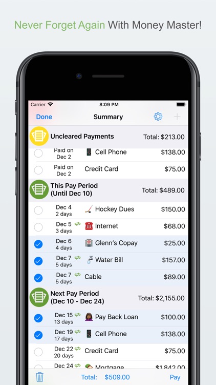 Bill Organizer by Money Master