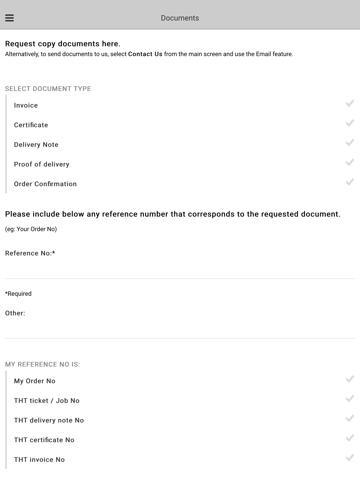 THT Customer App - náhled