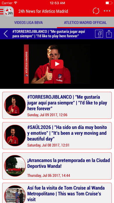 24h News for Atlético Madrid Screenshot