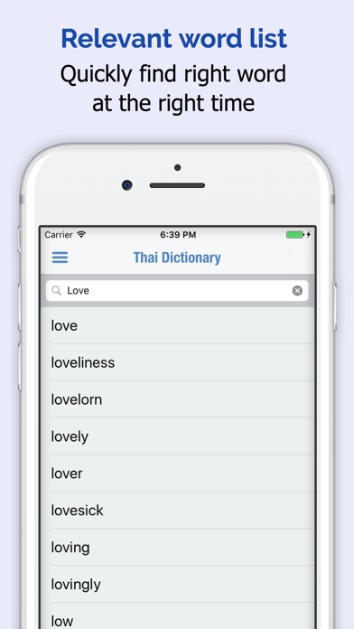 Screenshot #2 pour thaï Dictionnaire +