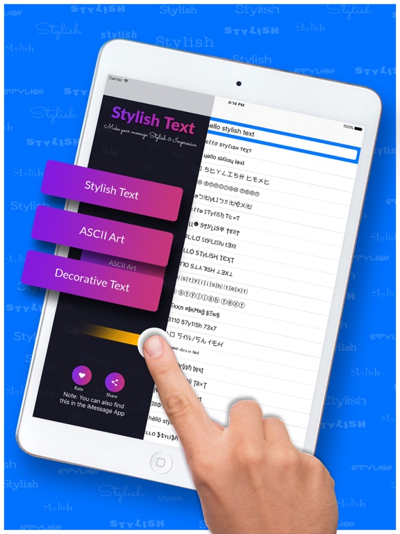Decorative Stylish Text iPad screenshot 4 - Entertainment app