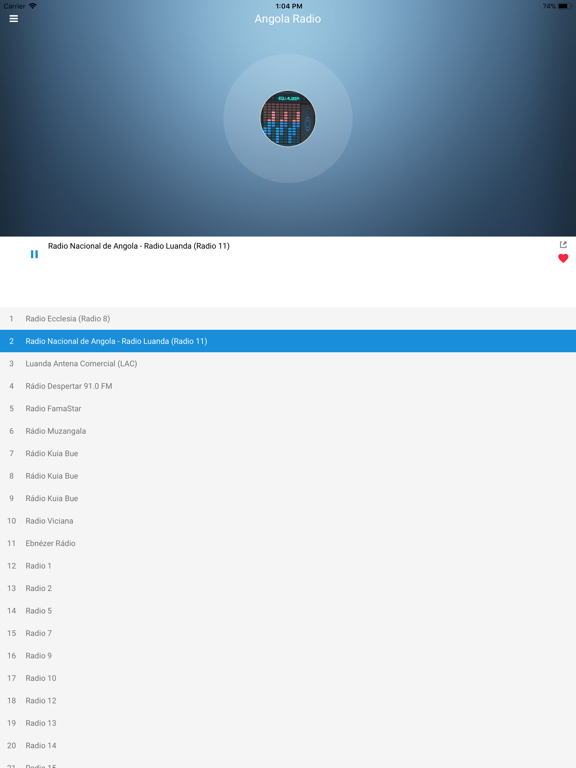 Angola Radio (Rádio angolana) iPad screenshot 5 - Music app