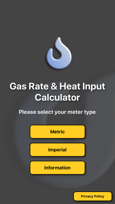 Gas Rate Heat Input Calculator Screenshot