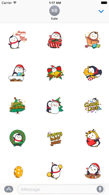 Animated Xmas Penguin Sticker