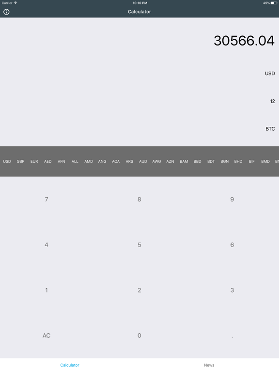 Screenshot #4 pour Bitcoin Calculator - Realtime