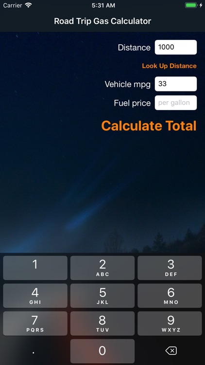 Road Trip Gas Money Calculator