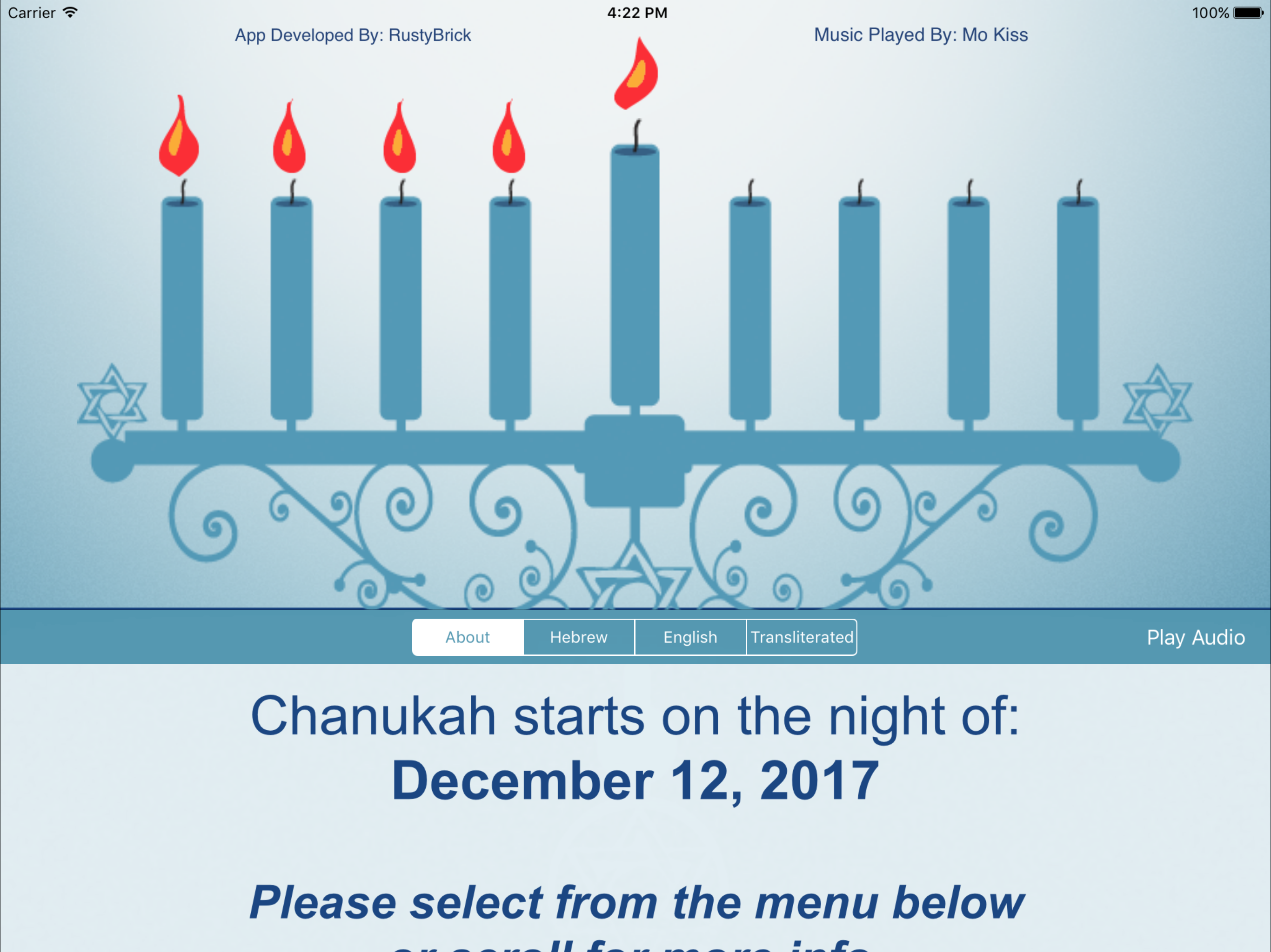 Menorah - Chanukah - חנוכה