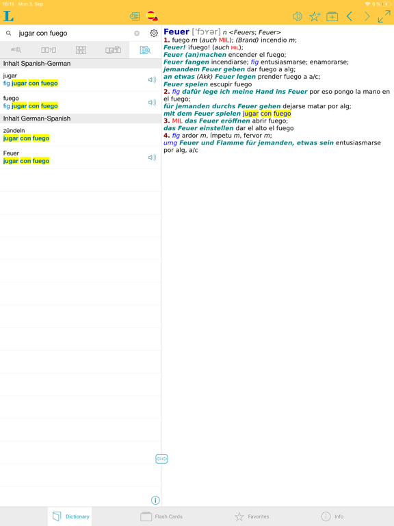 Big German Spanish Dictionary iPad screenshot 2 - Reference app