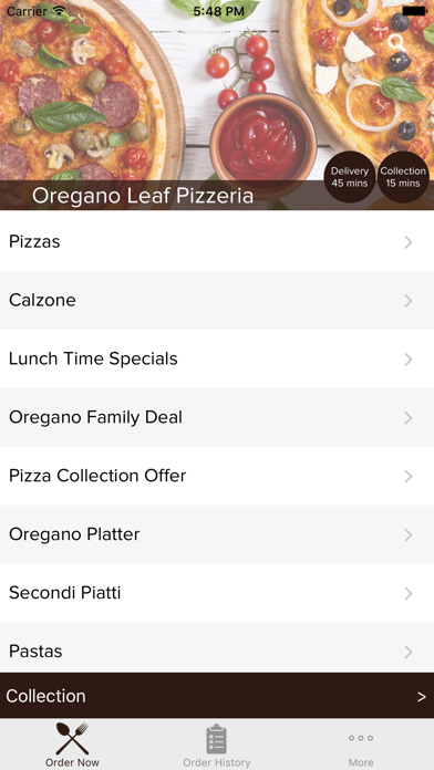 Oregano Leaf Pizzeria Wells screenshot 2