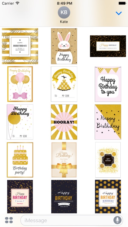 Birthday Card - Collection of Gold Style Stickers screenshot-4