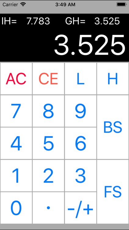 土木現場用水準測量簡易電卓