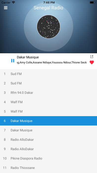 Senegal Radio Station FM Live iPhone screenshot 5 - Music app