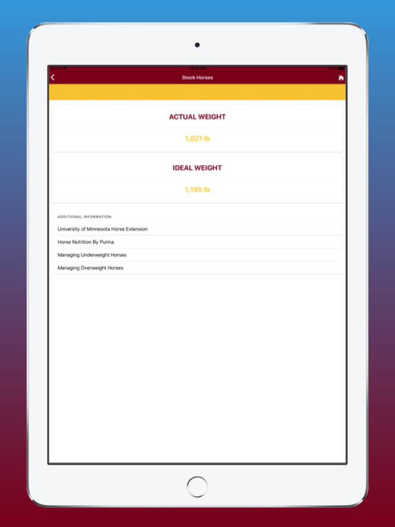 Healthy Horse iPad screenshot