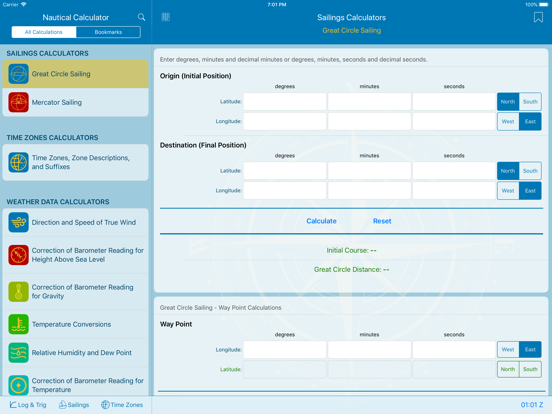 Nautical Calculator iPad screenshot 4 - Navigation app
