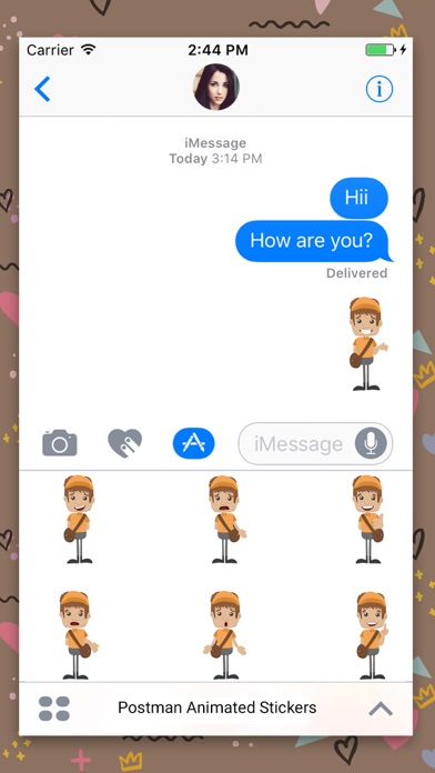 Messenger Boy:Animated Sticker screenshot 2