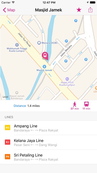 Screenshot #2 pour Kuala Lumpur Rail Map Lite