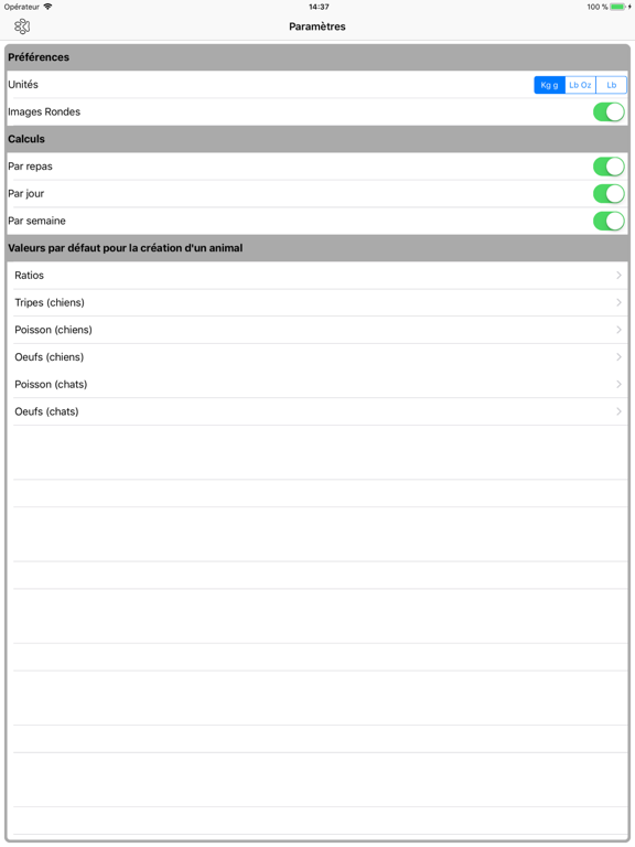 RAW / BARF Pet Dinner iPad screenshot 4 - Utilities app
