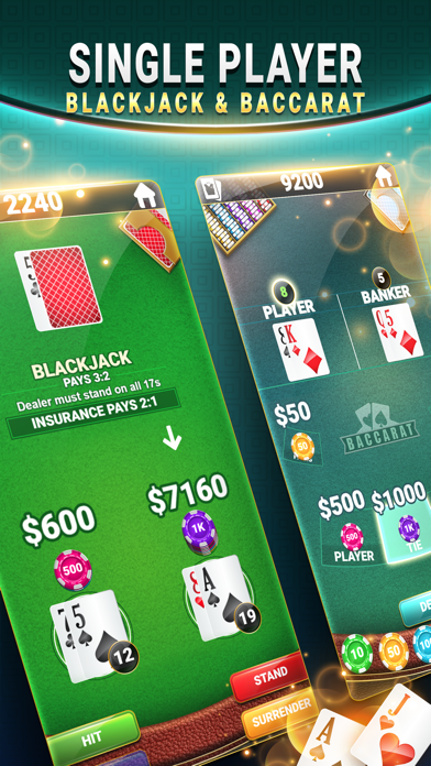 Screenshot #1 pour Blackjack & Baccarat - Casino