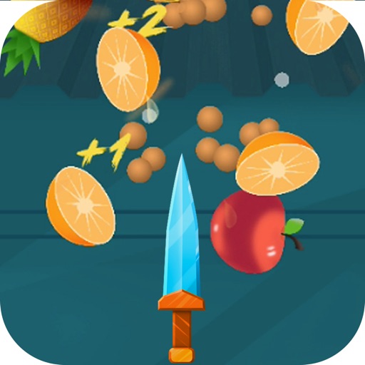 Fruit splashing-flying knife icon