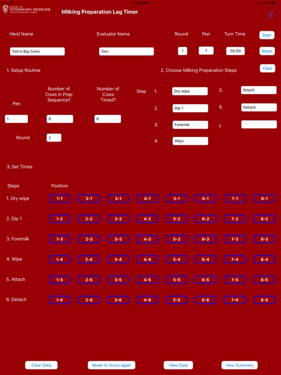 Milking Prep Lag Timer
