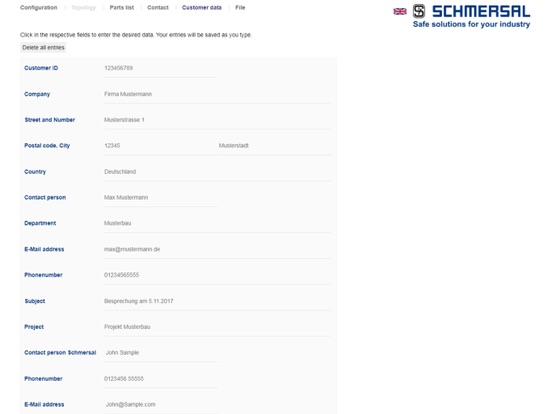 PROTECT PSC1 configurator iPad screenshot