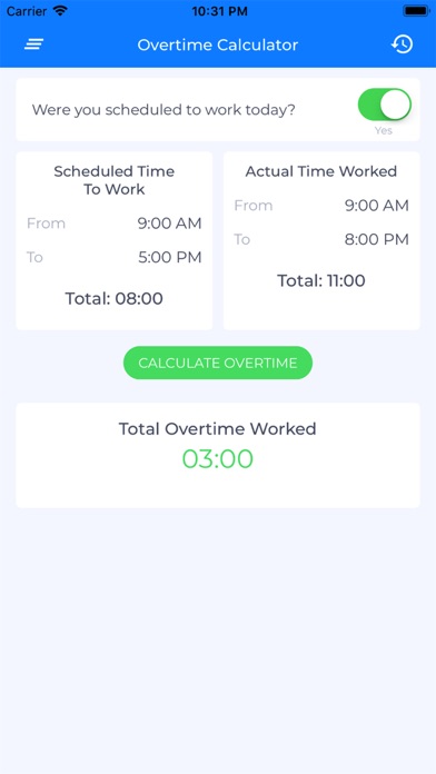 Overtime Calculator 1.0 screenshot 2