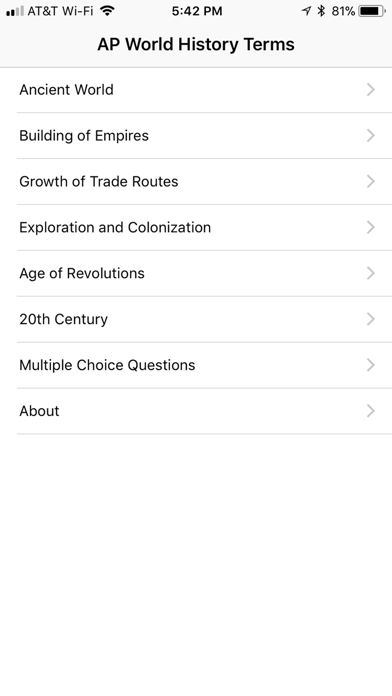 AP World History Terms iPhone screenshot 1 - Education app