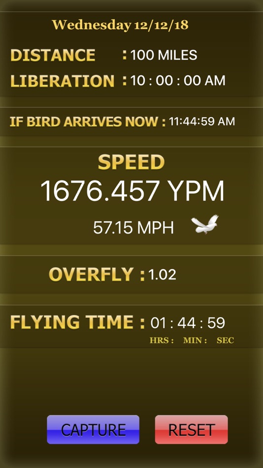#2. PIGEON RACING SPEED CALCULATOR (iOS) By: Baynon Properties, LLC