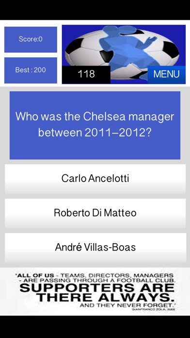 Unofficial Chelsea FC Quiz screenshot 2